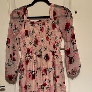 Floral Pink Girls Dress